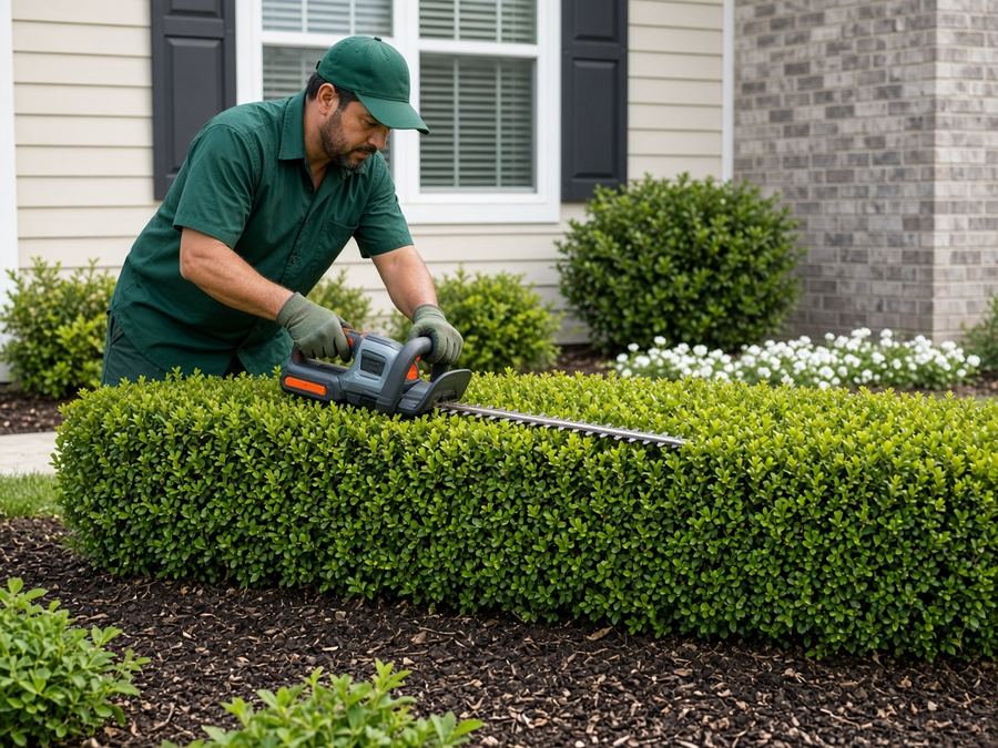 Hedges trimmed neat and even