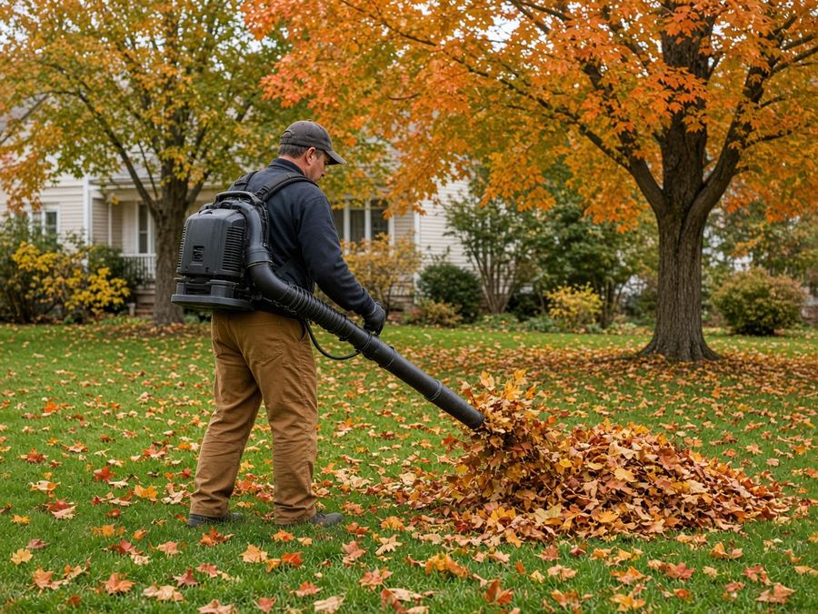 Fall leaves cleared out