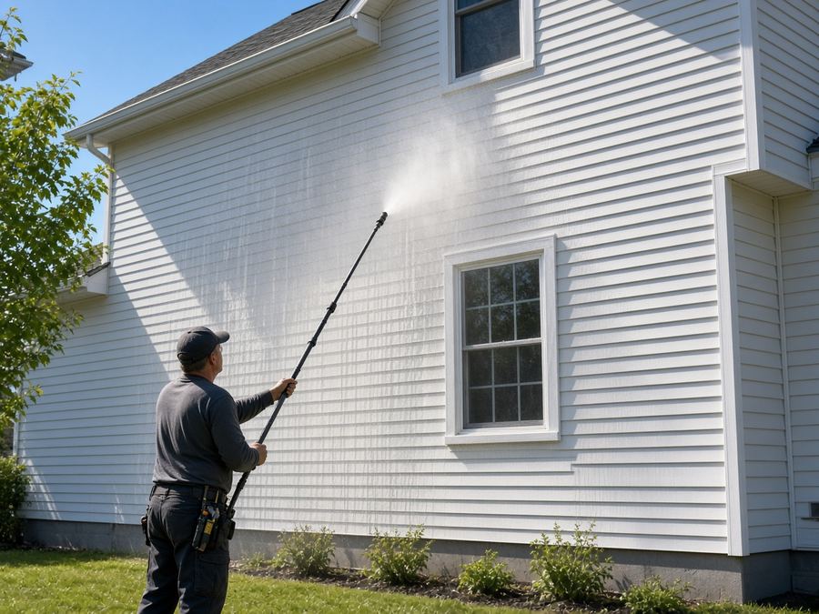 Siding washed clean