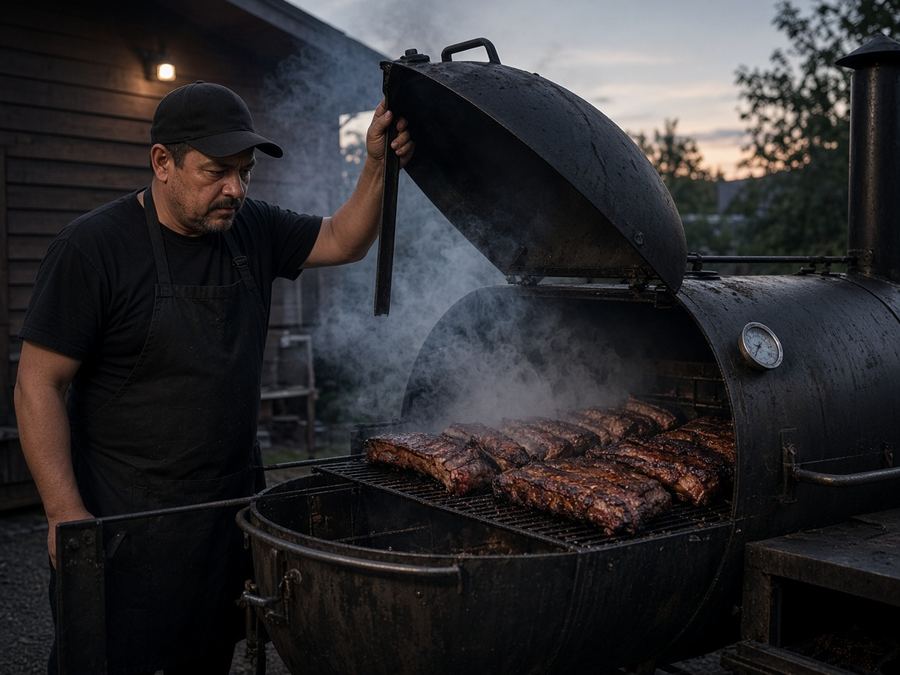 Smoked low and slow on site